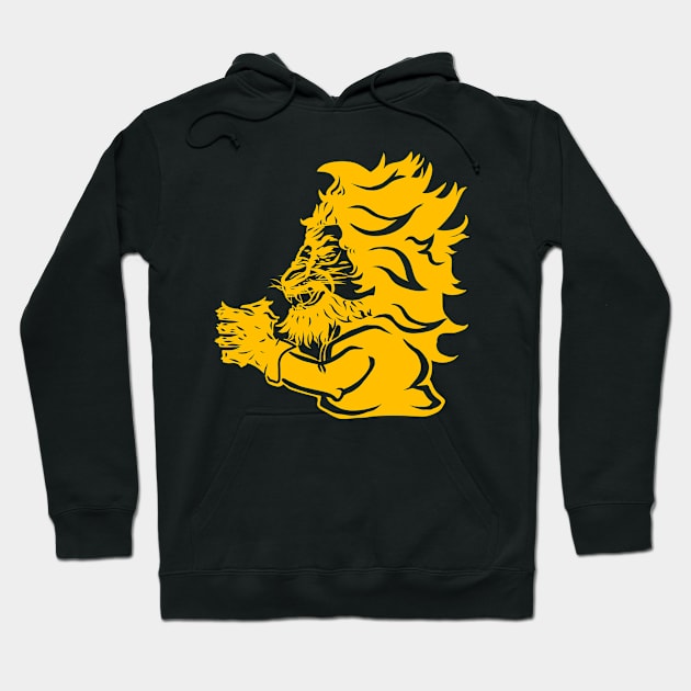 javier milei represented as a LION YELLOW VERSION Hoodie by Super-TS